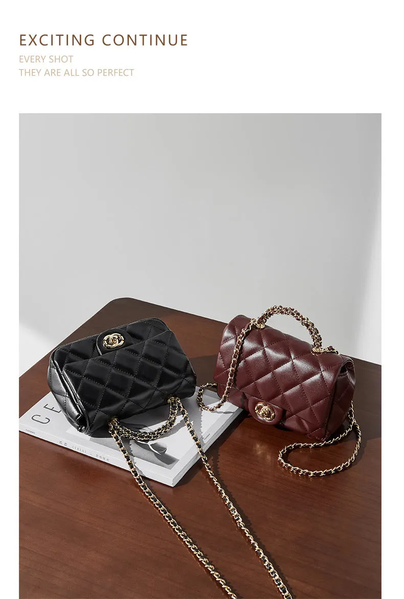 New women's metal chain shoulder crossbody bag handbag 2901 wine red