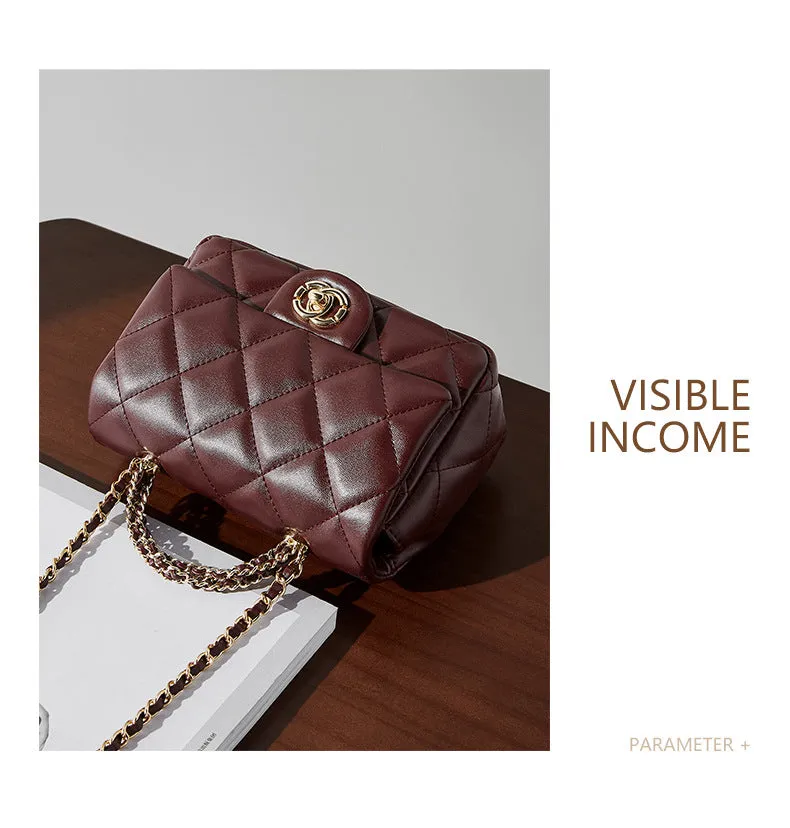 New women's metal chain shoulder crossbody bag handbag 2901 wine red