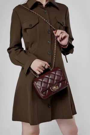 New women's metal chain shoulder crossbody bag handbag 2901 wine red