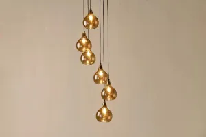 Nkuku Ziva 6 Light Recycled Smoke Brown Glass Cluster Pendant