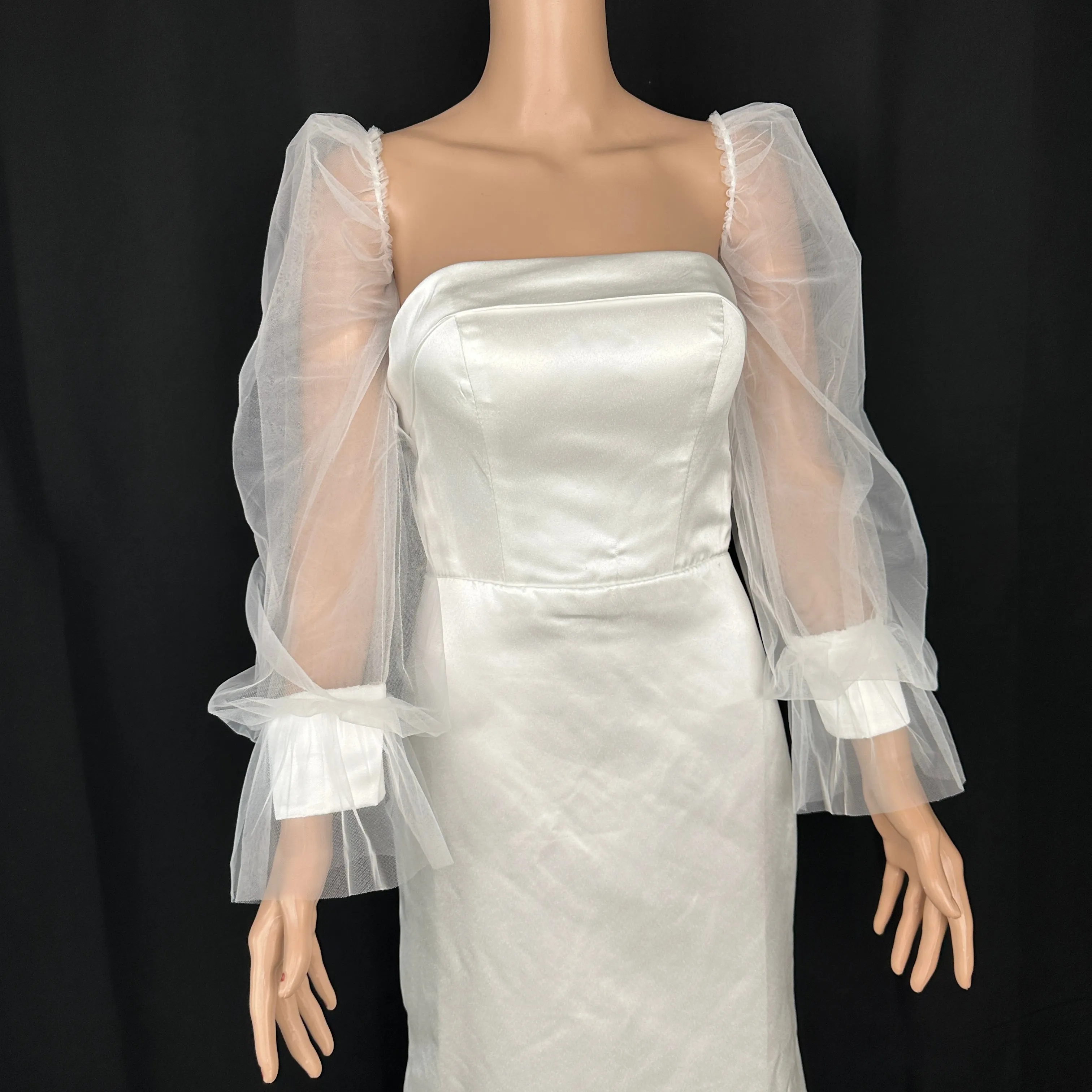 off shoulder  tulle detach wedding sleeve,  bridal sleeve