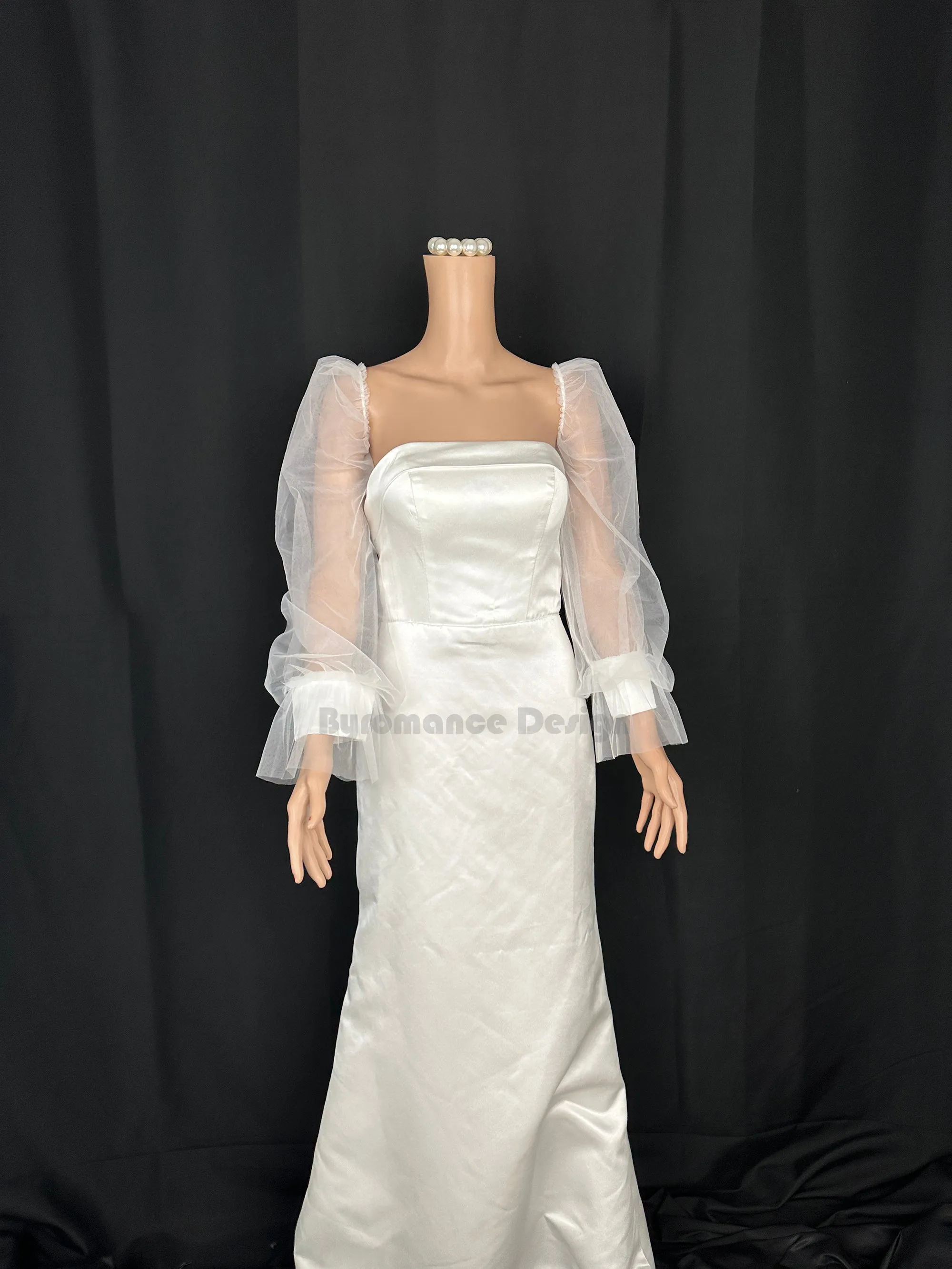 off shoulder  tulle detach wedding sleeve,  bridal sleeve