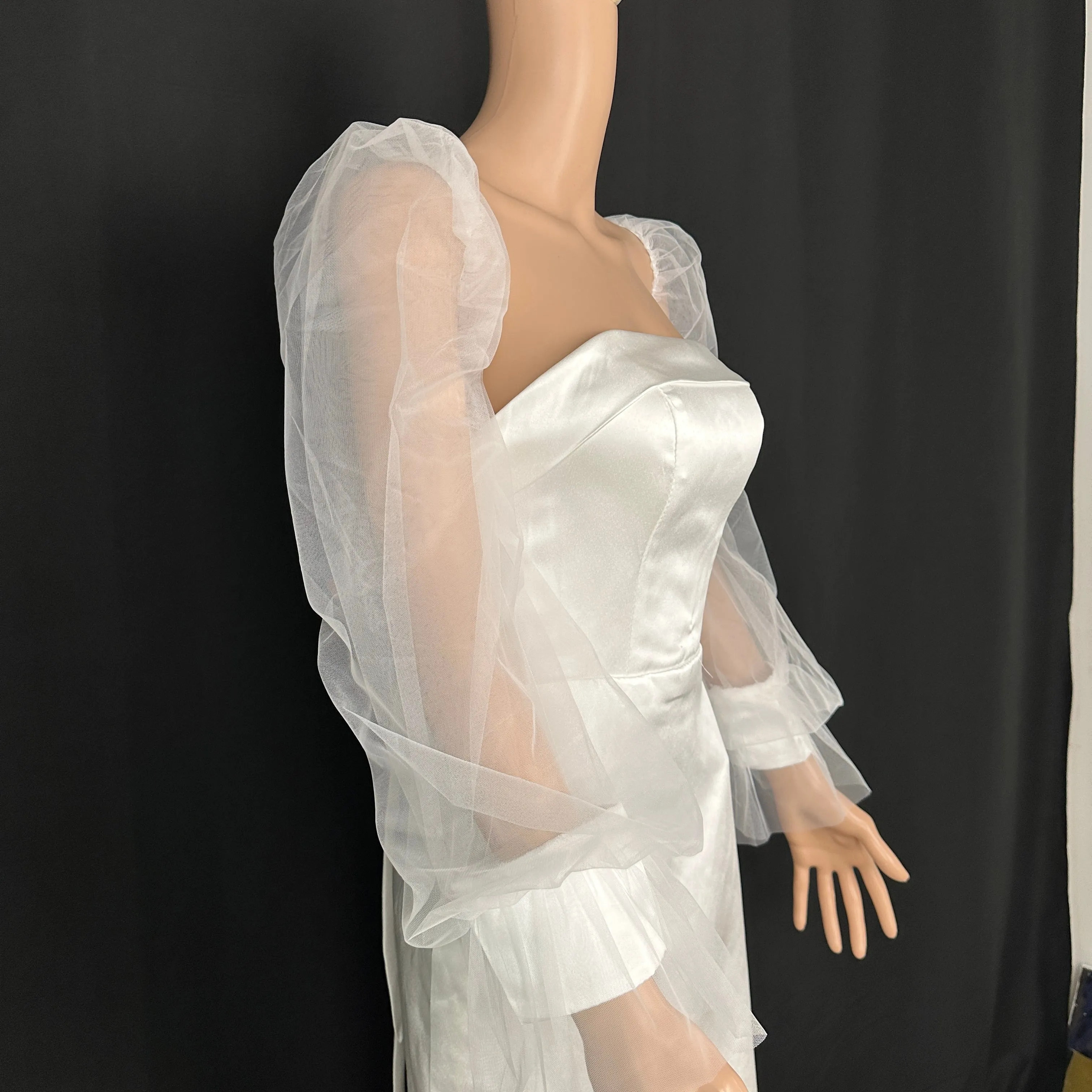 off shoulder  tulle detach wedding sleeve,  bridal sleeve