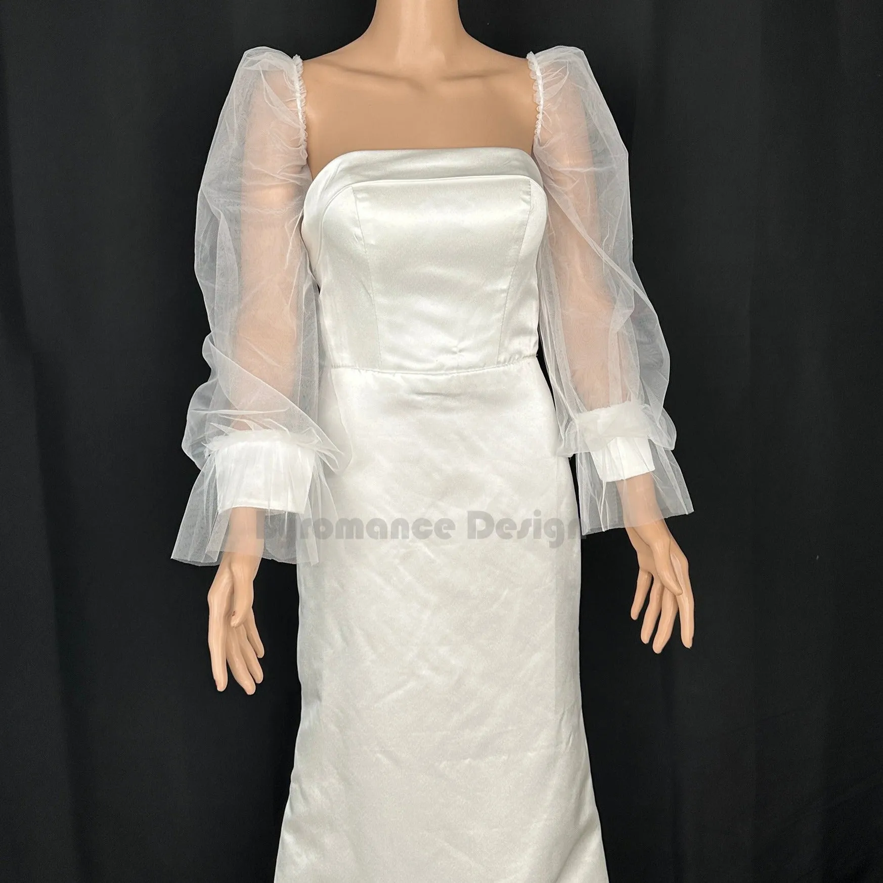 off shoulder  tulle detach wedding sleeve,  bridal sleeve