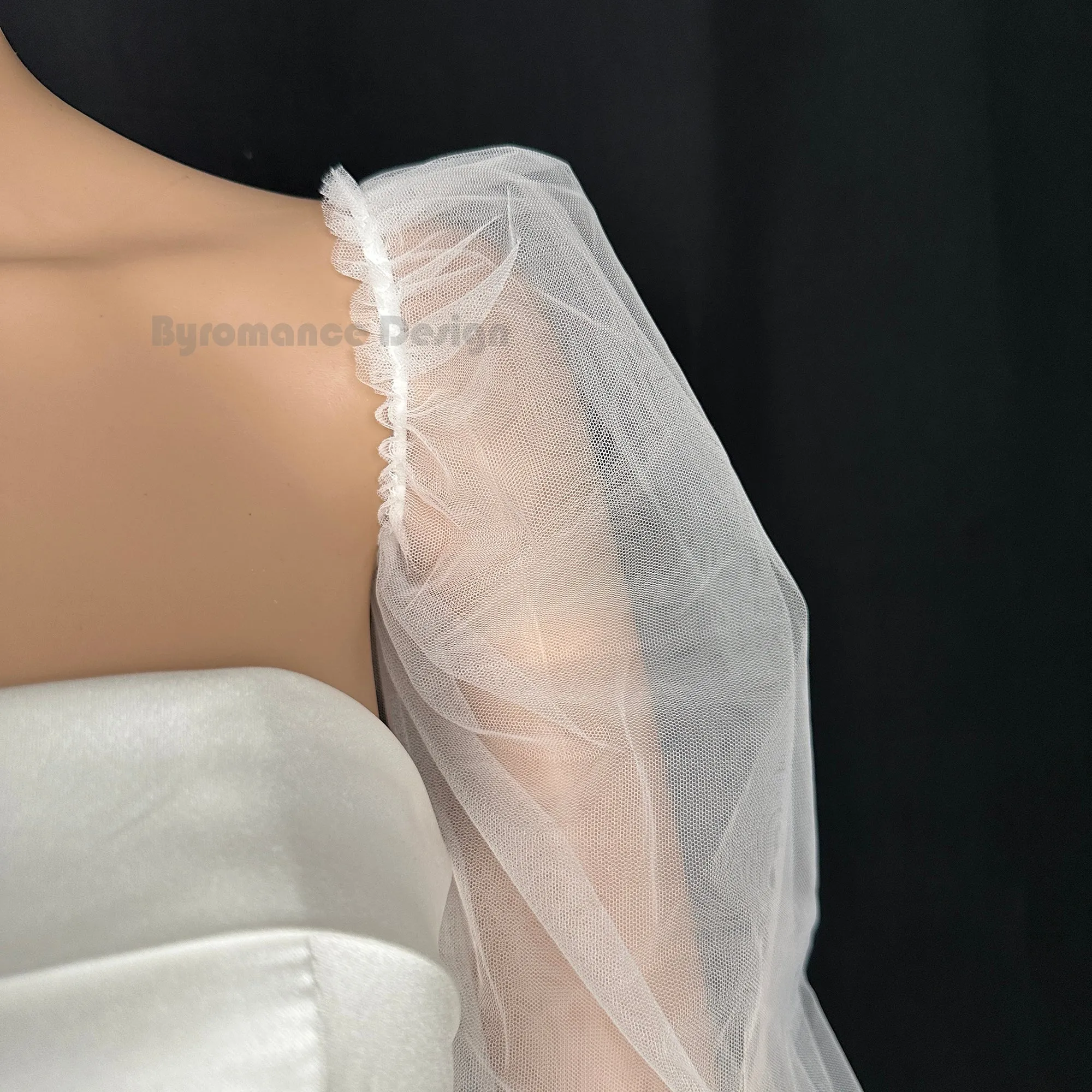 off shoulder  tulle detach wedding sleeve,  bridal sleeve