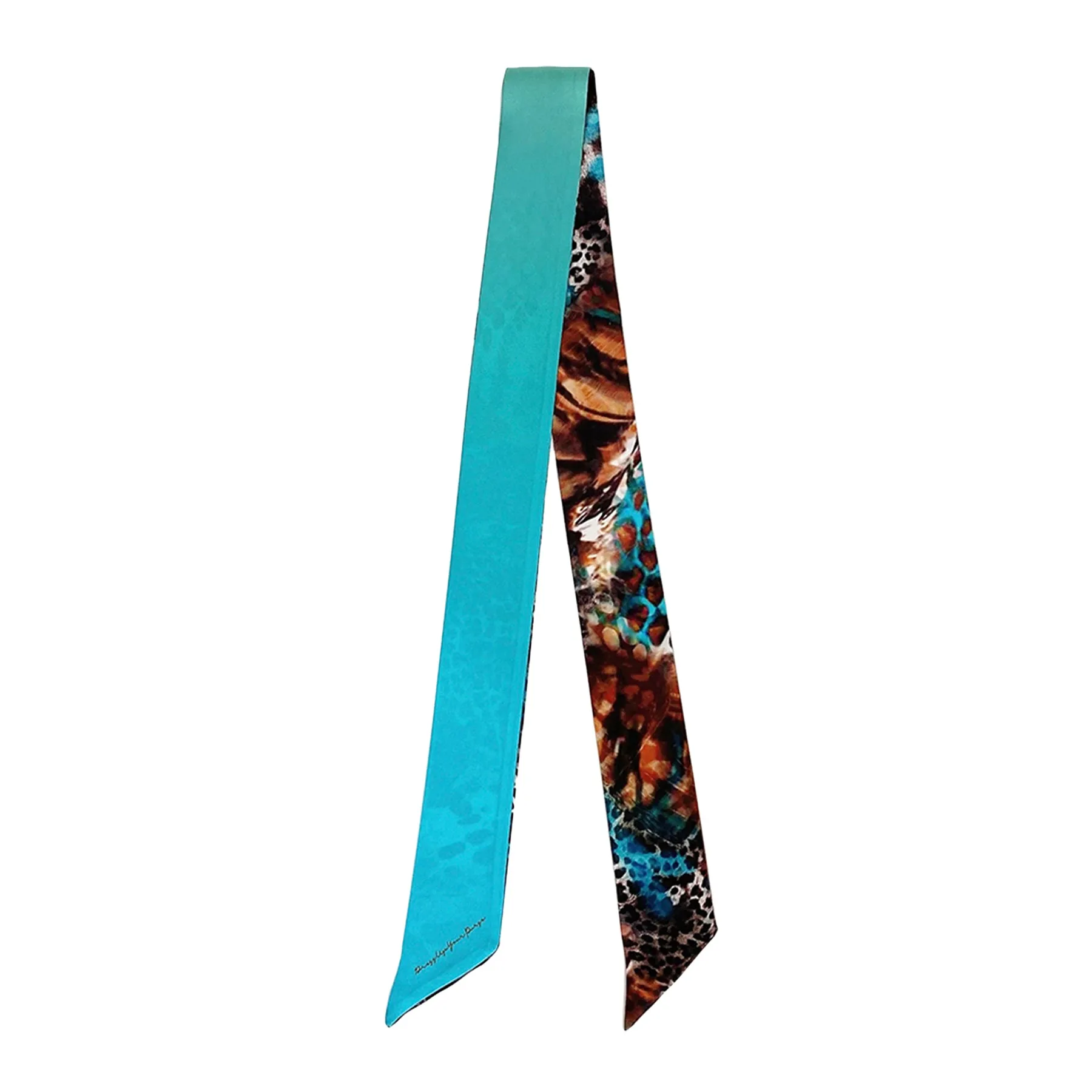 OUTLET Le Bandeau - Bag Scarf - 100% Silk - Blue Flair