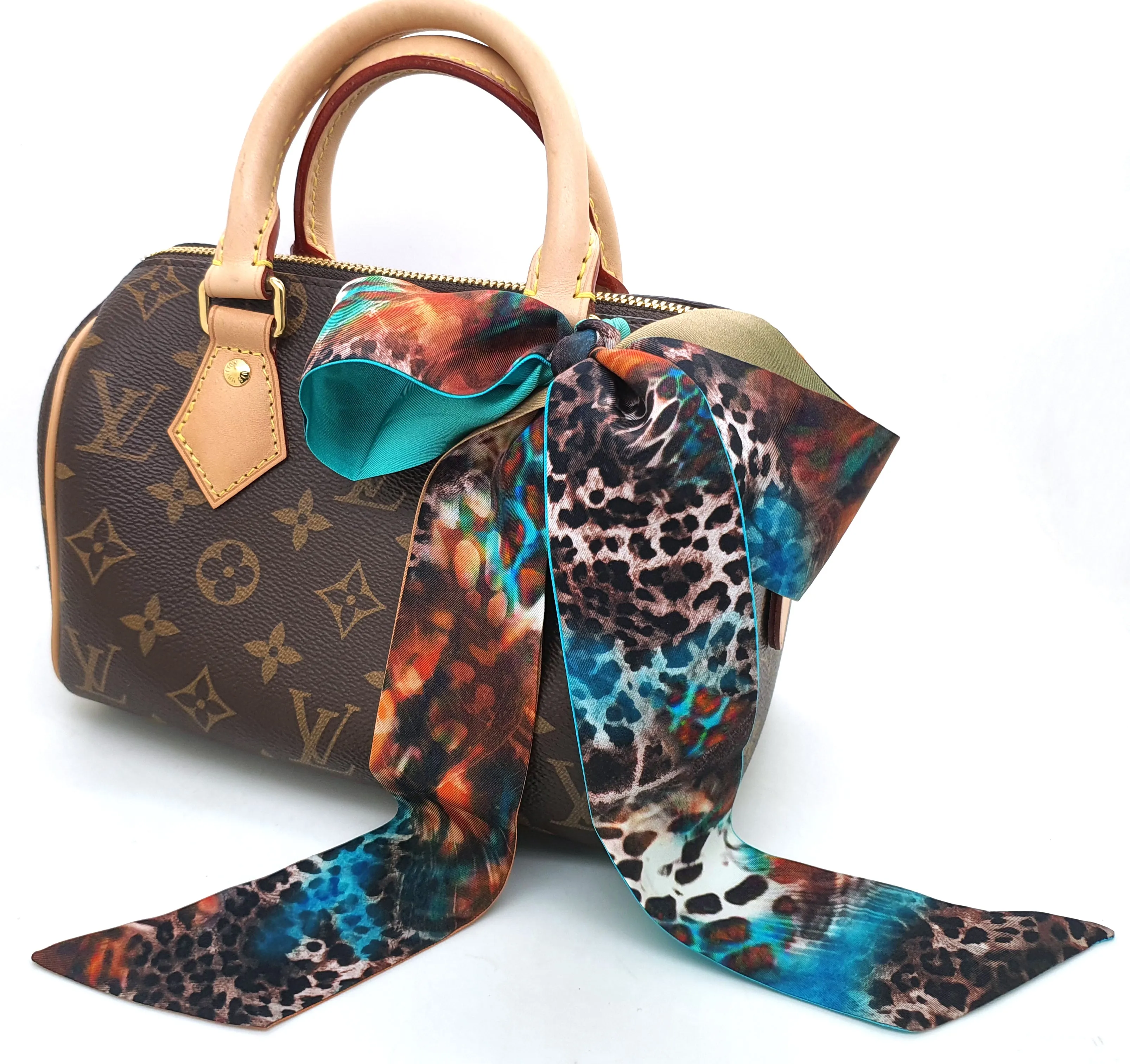 OUTLET Le Bandeau - Bag Scarf - 100% Silk - Blue Flair