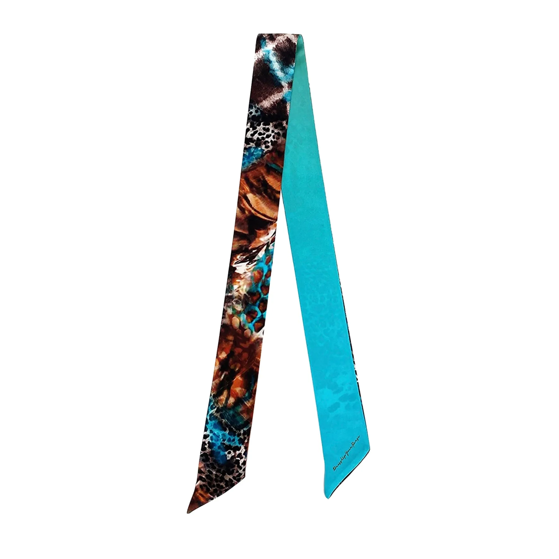 OUTLET Le Bandeau - Bag Scarf - 100% Silk - Blue Flair