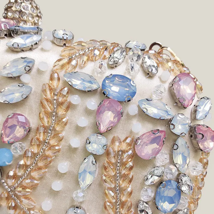 Pastel Rhinestone Banquet High-End Evening Clutch Bag