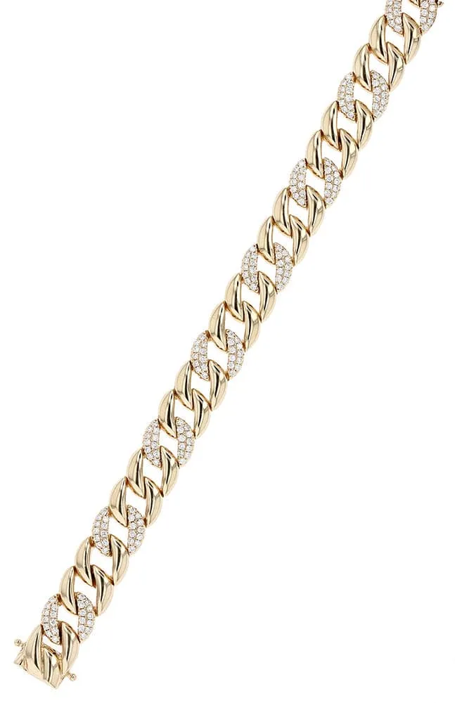 Pave Diamond Curb Link Bracelet by Shy Creation