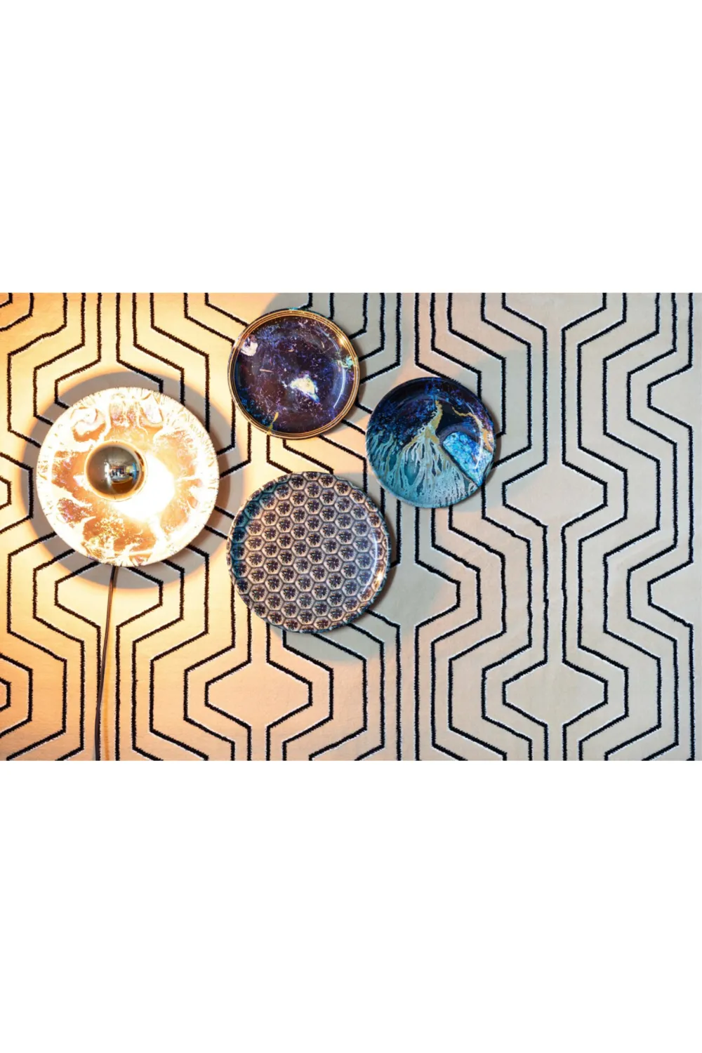 Peacock Print Wall Lamps (4) | Bold Monkey No Food Here Hexagon