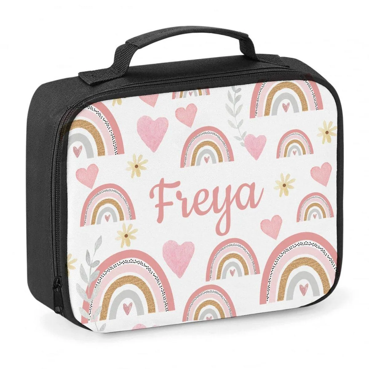 Personalised Rainbow Lunch Bag, Rainbow School Lunch Bag, Rainbow Cooler Bag, Girls School Lunch Bag Children Student, Bag School Lunch