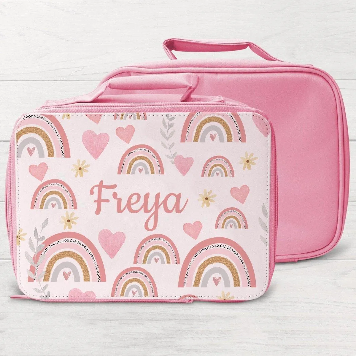 Personalised Rainbow Lunch Bag, Rainbow School Lunch Bag, Rainbow Cooler Bag, Girls School Lunch Bag Children Student, Bag School Lunch