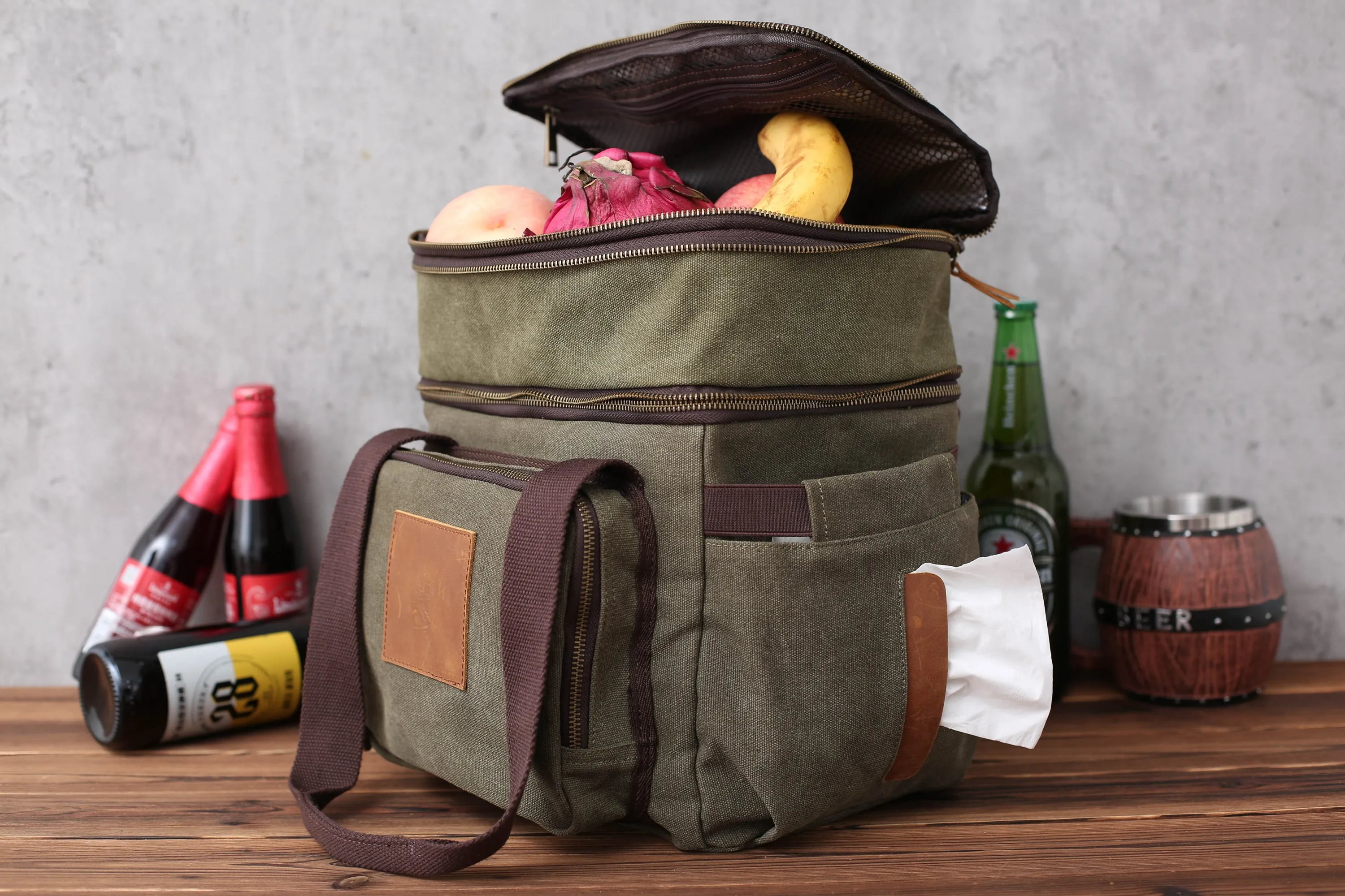 Personalized Double Decker Beer Cooler Bag Groomsmen Cooler Groomsmen Gifts Insulated Lunch Bag