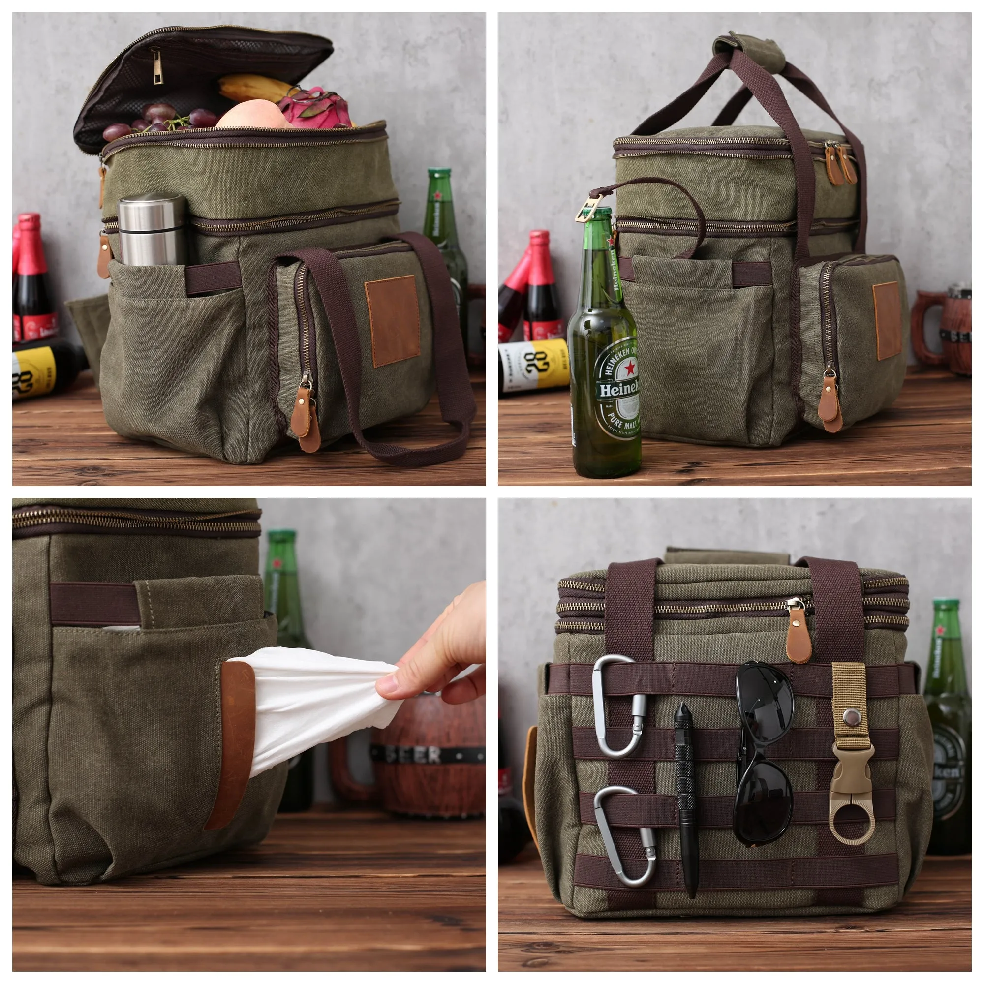 Personalized Double Decker Beer Cooler Bag Groomsmen Cooler Groomsmen Gifts Insulated Lunch Bag