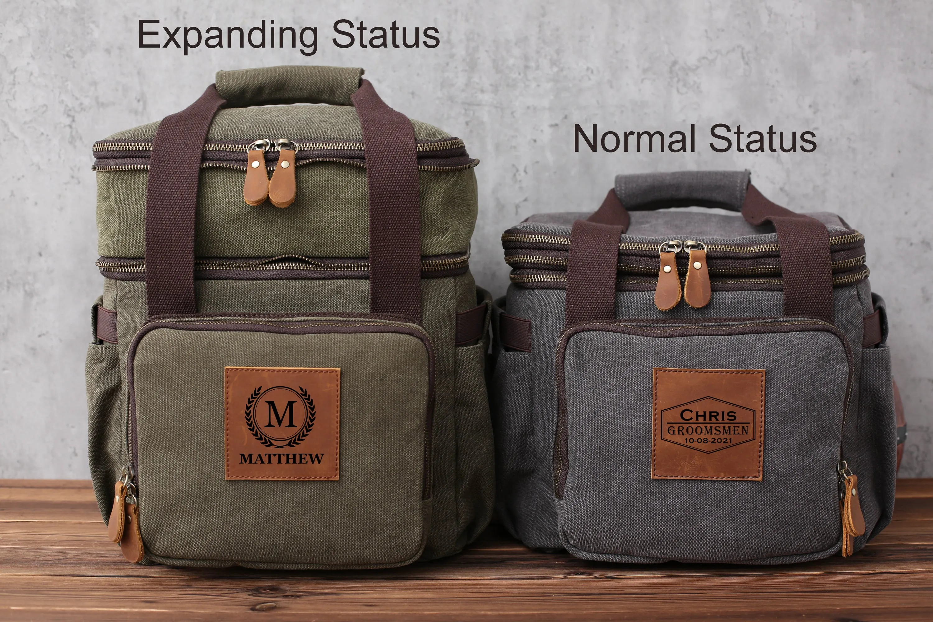 Personalized Double Decker Beer Cooler Bag Groomsmen Cooler Groomsmen Gifts Insulated Lunch Bag