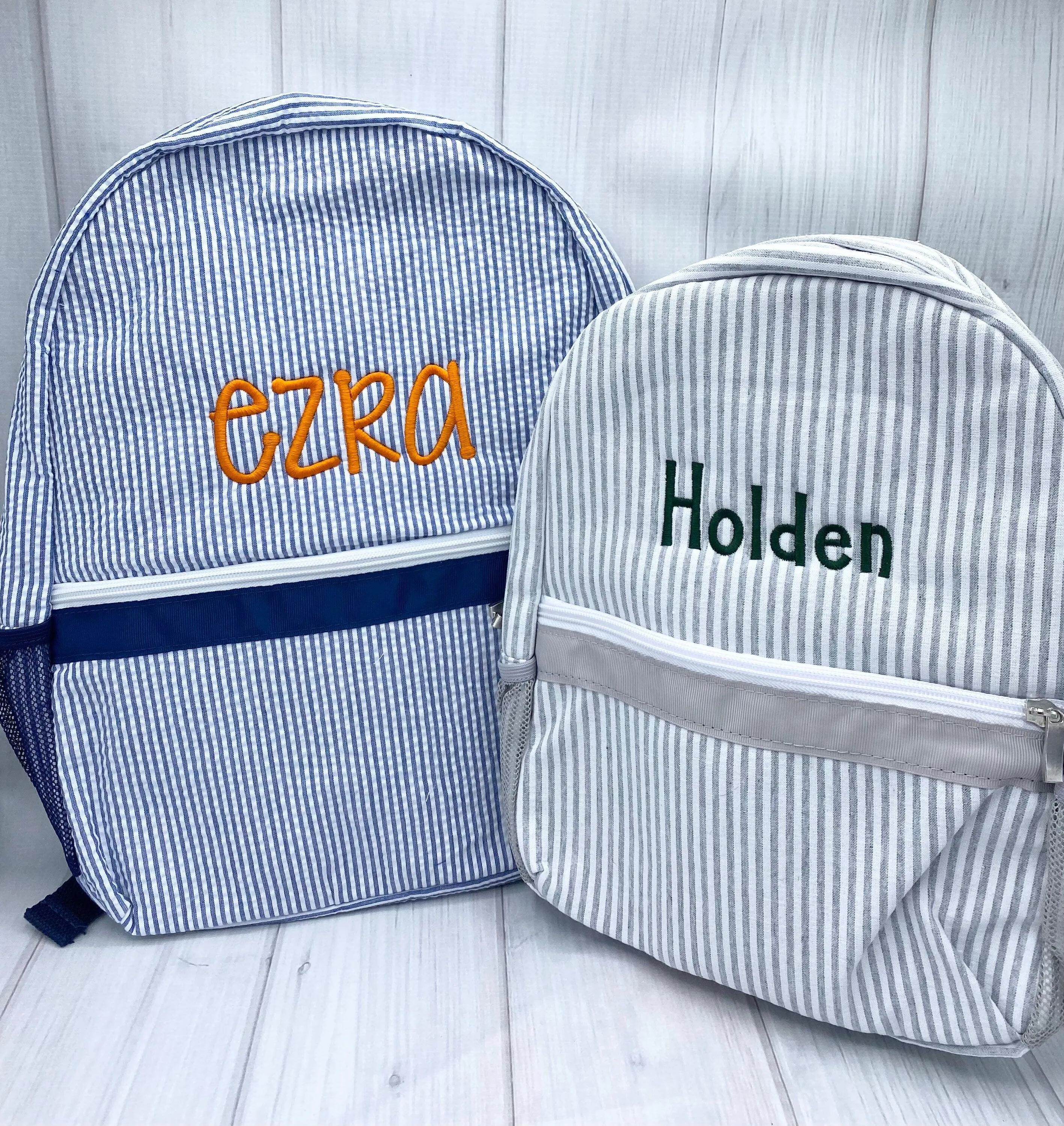 Personalized Kids Seersucker Backpack