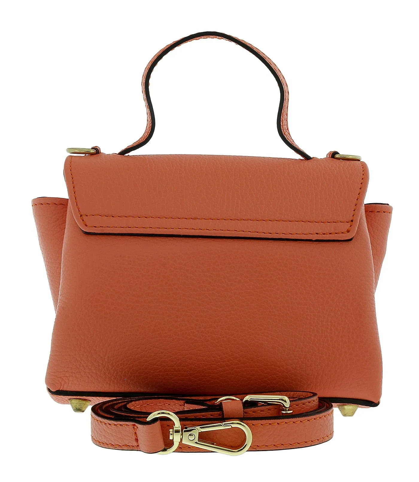 Pierre Cardin Peach Leather Small Soft Square Crossbody Bag