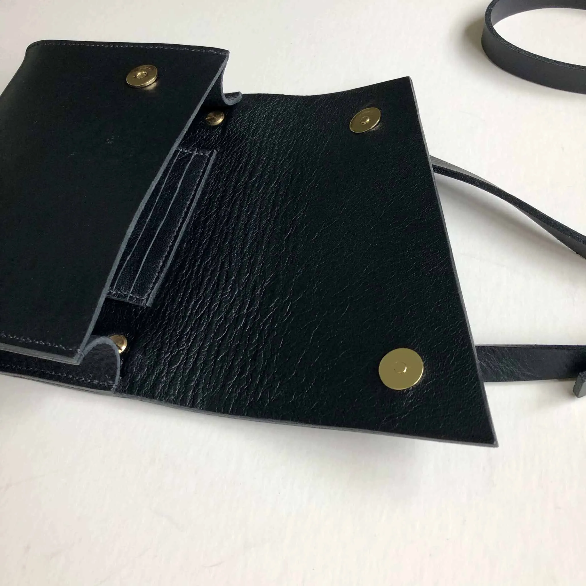 Pioneer Mini Black Leather Crossbody Bag