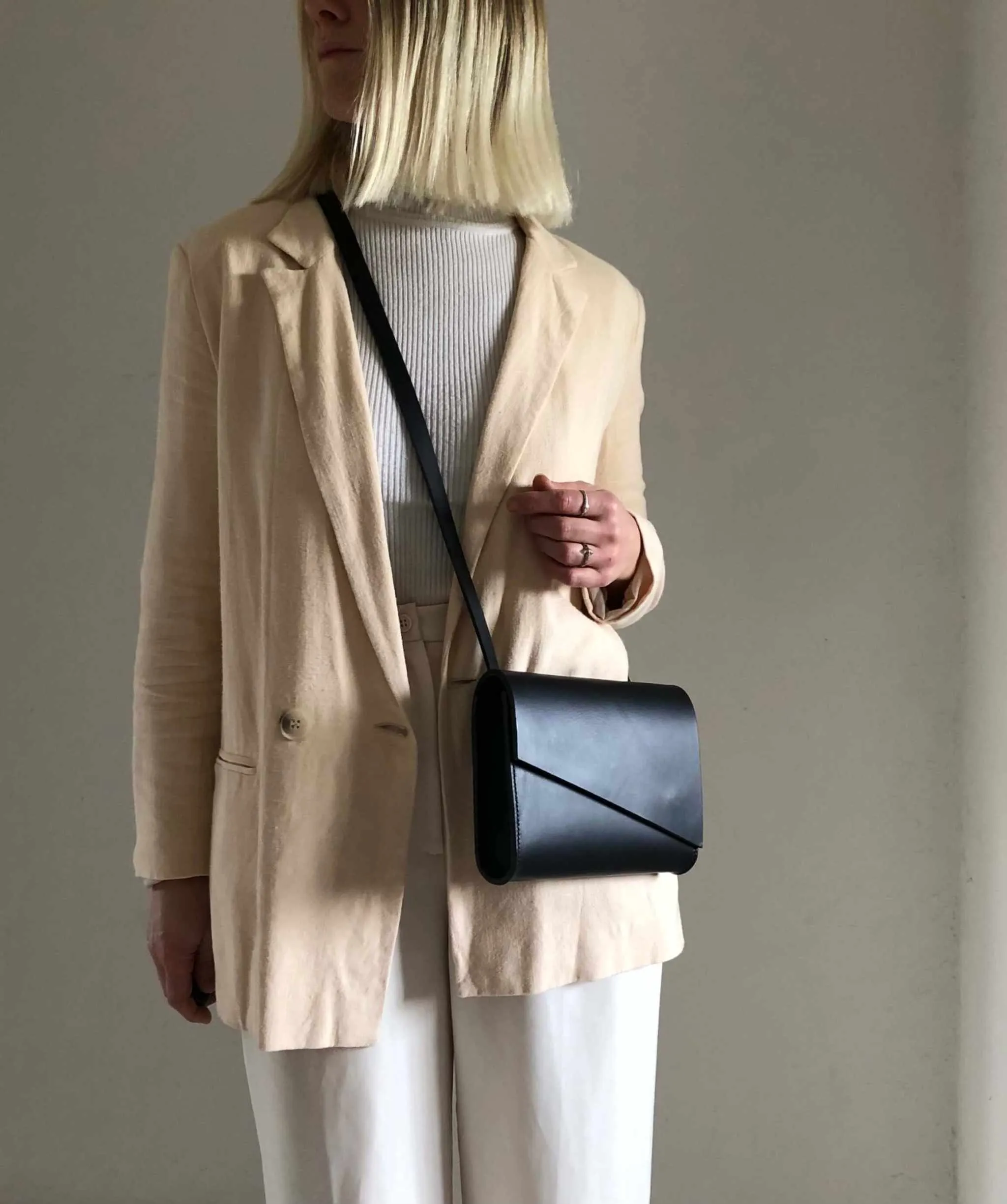 Pioneer Mini Black Leather Crossbody Bag