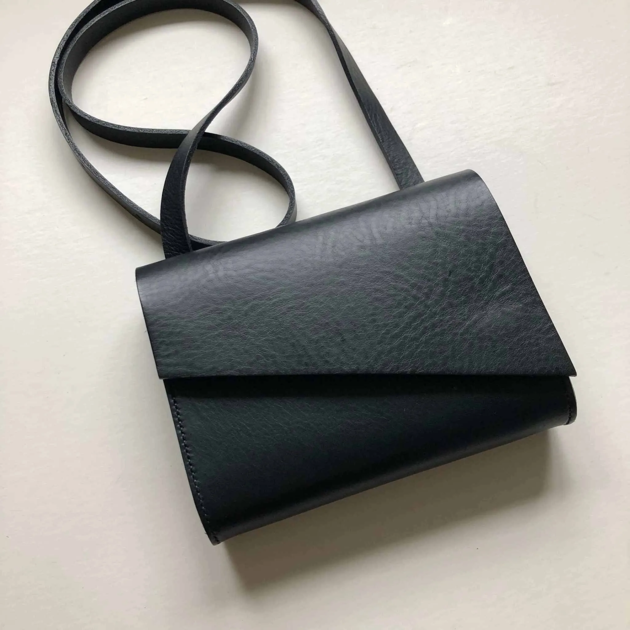 Pioneer Mini Black Leather Crossbody Bag