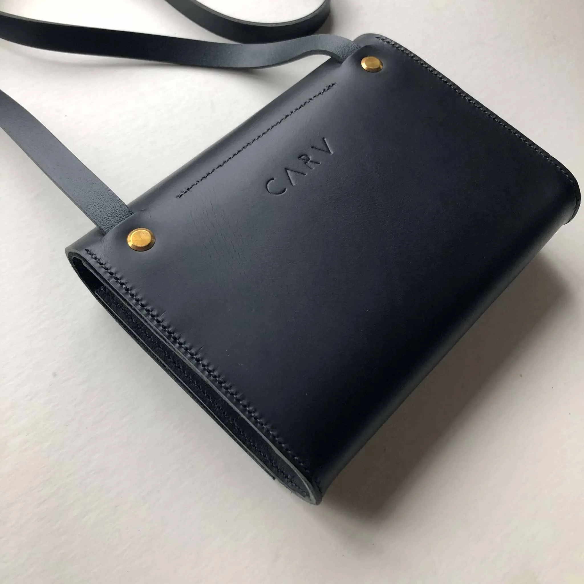 Pioneer Mini Black Leather Crossbody Bag