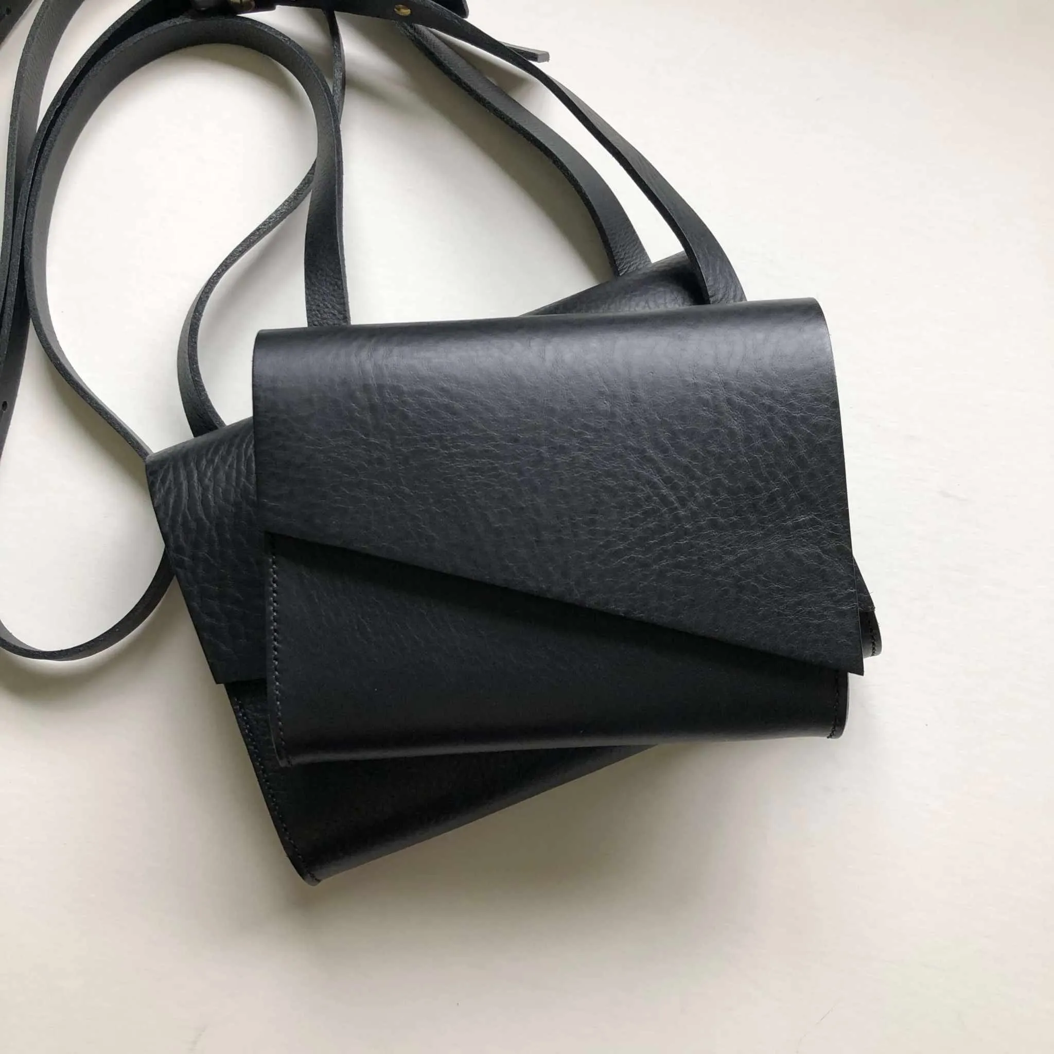 Pioneer Mini Black Leather Crossbody Bag