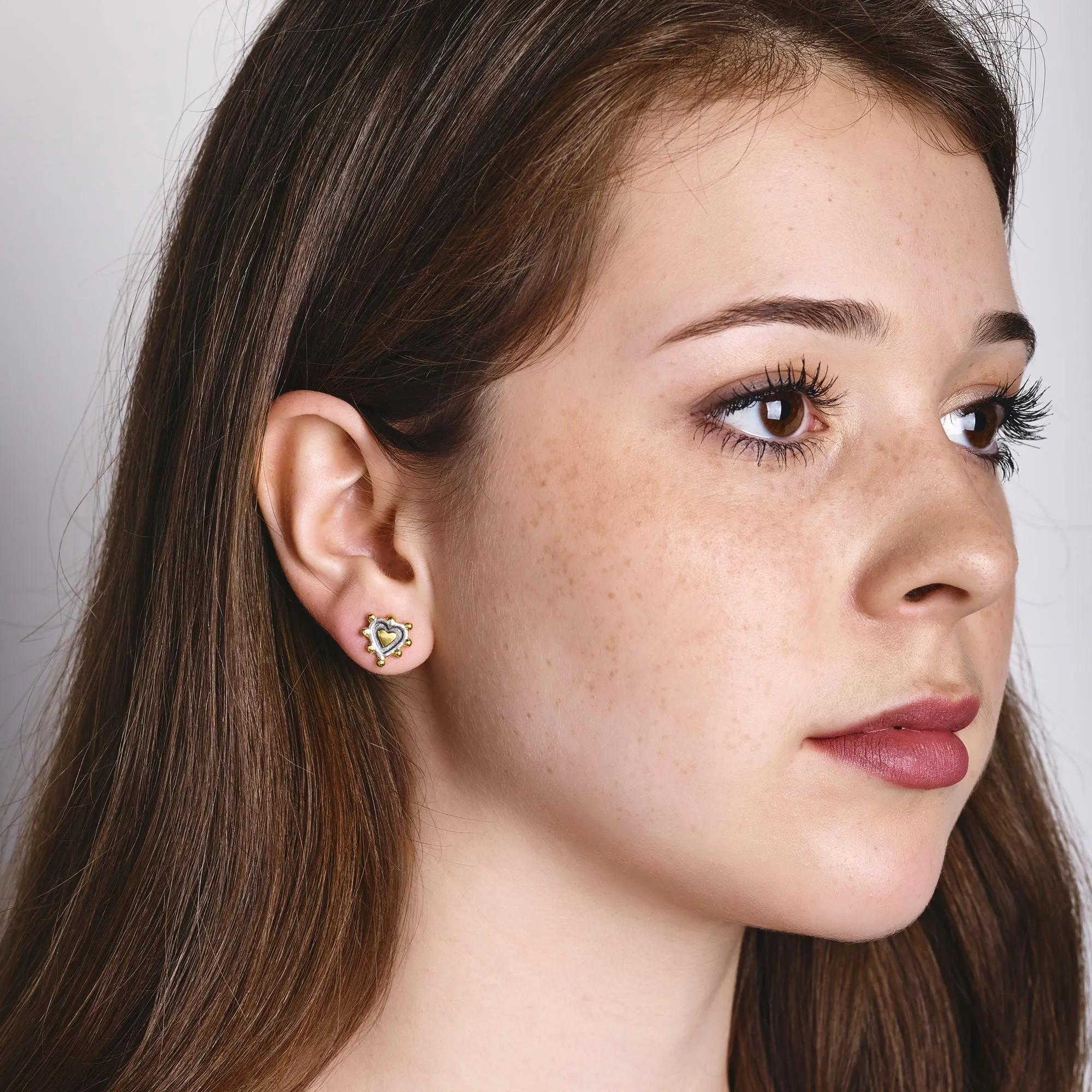 Sacred Heart Stud Earrings