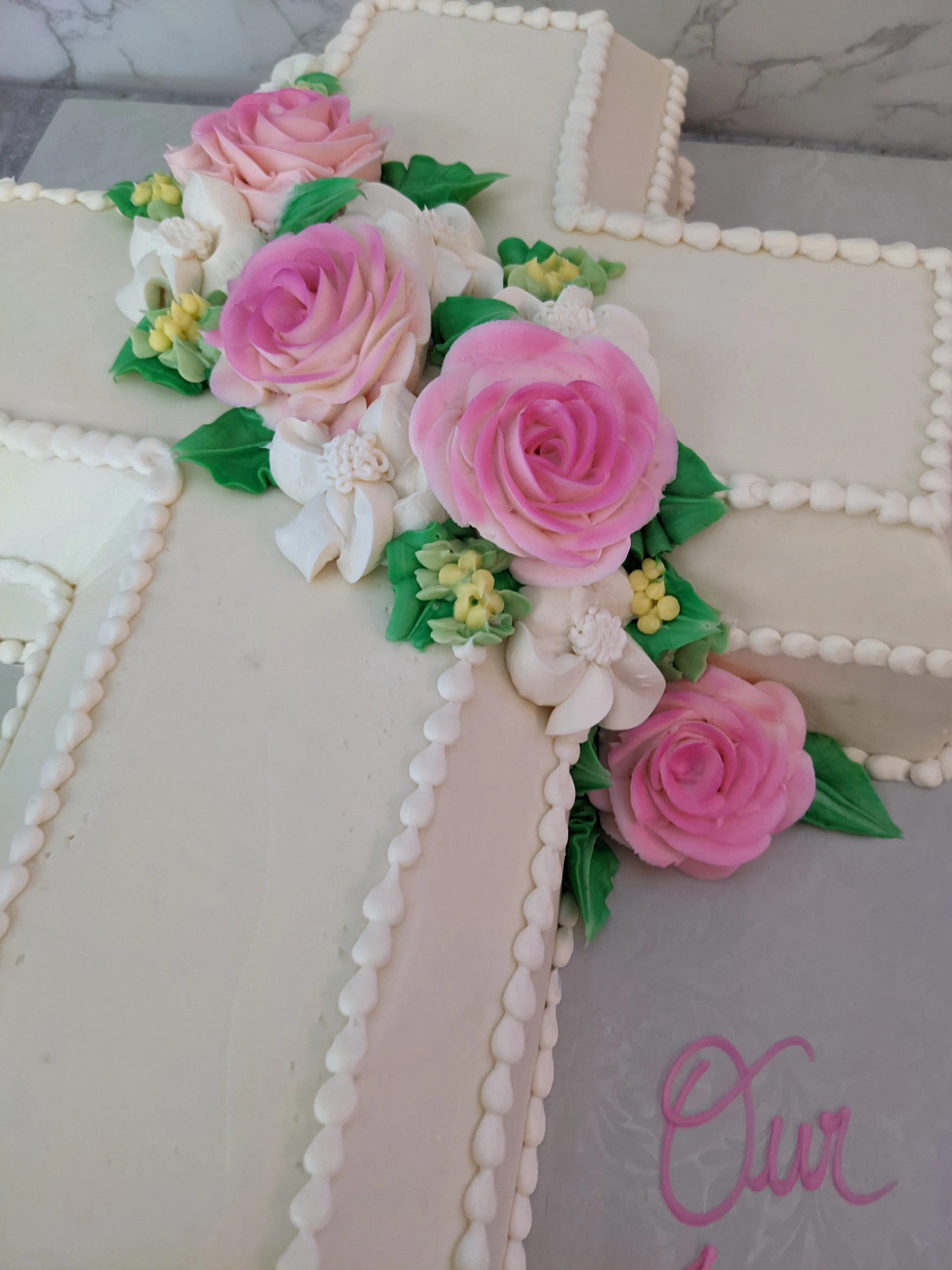 Shape of Cross - Sloped with Flowers