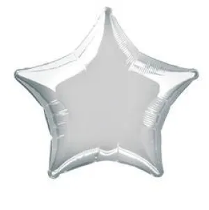 Silver Star Foil Balloon - 50cm