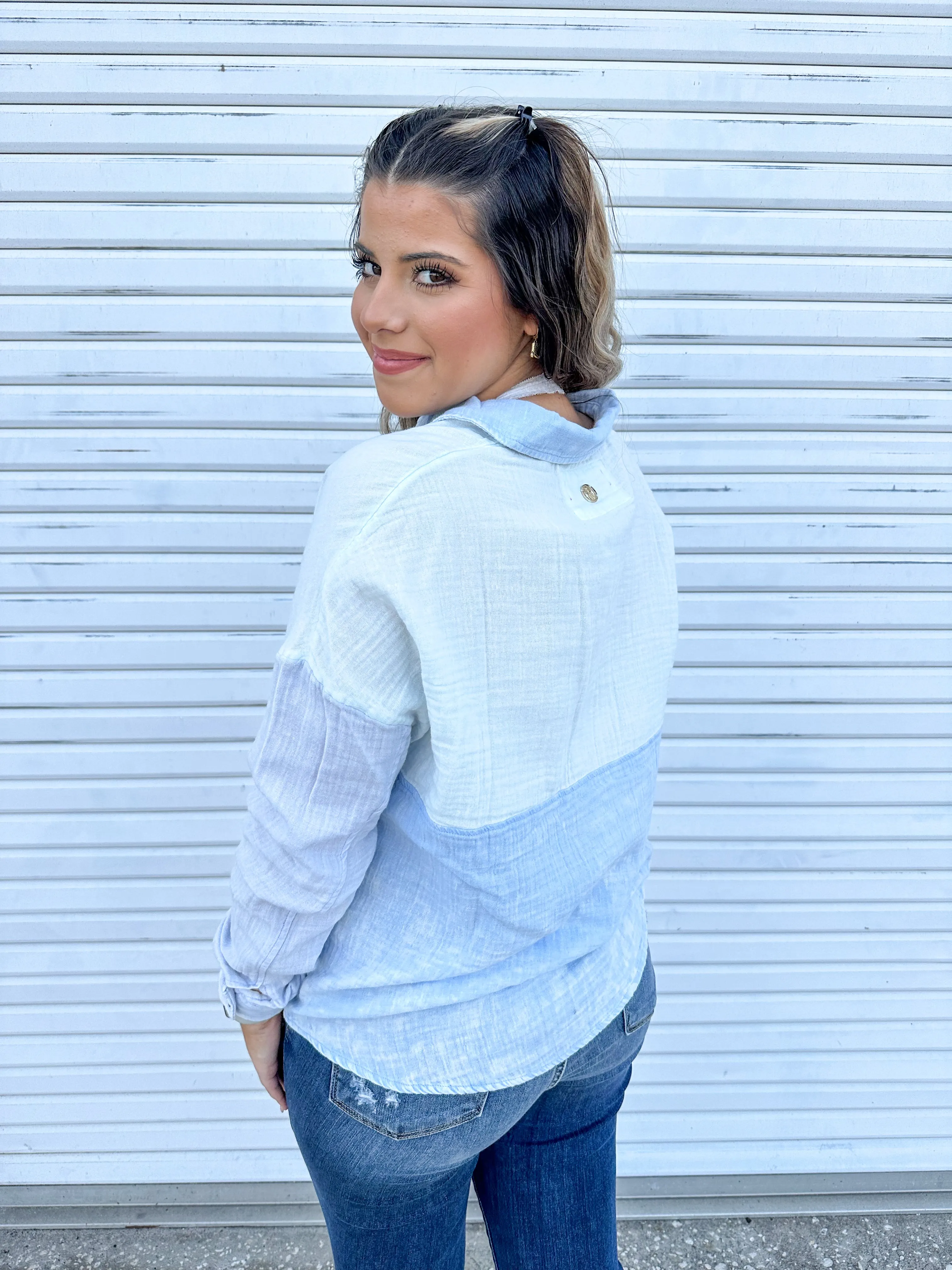 Simply Southern Pastel Mint Blouse