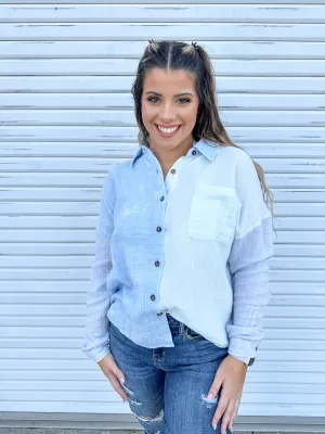Simply Southern Pastel Mint Blouse