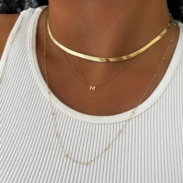 Soleil Collection Beaded Chain Necklace | 9K Solid Yellow Gold