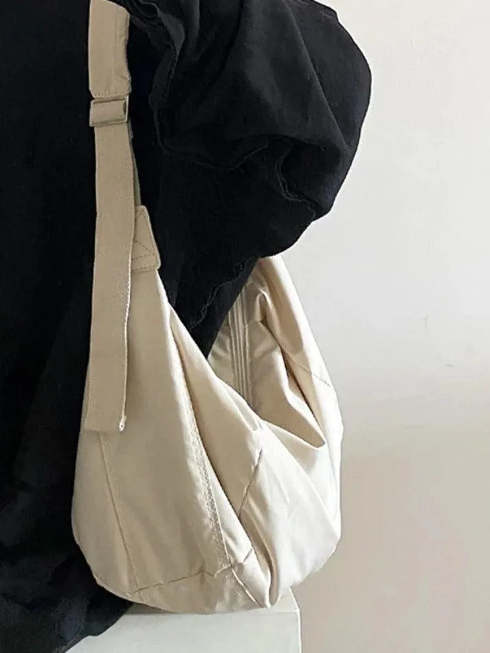 Solid Color Dumpling Shape Design Crossbody Bag