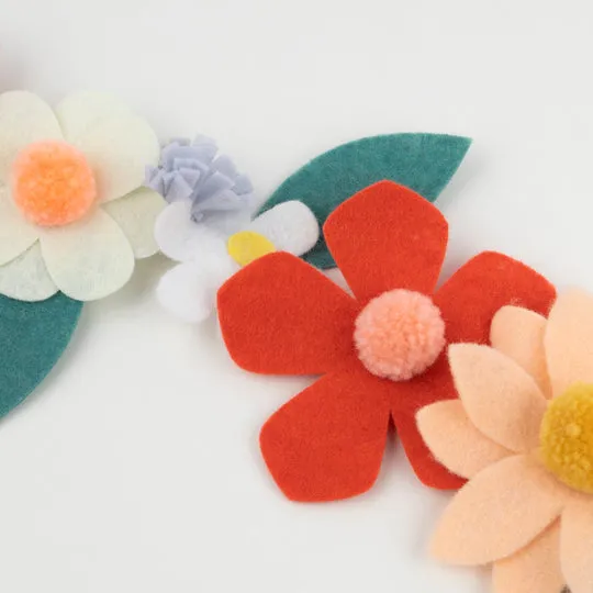 Spring Easter Felt Flower Garland
