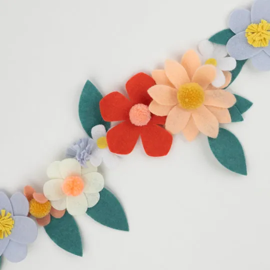 Spring Easter Felt Flower Garland