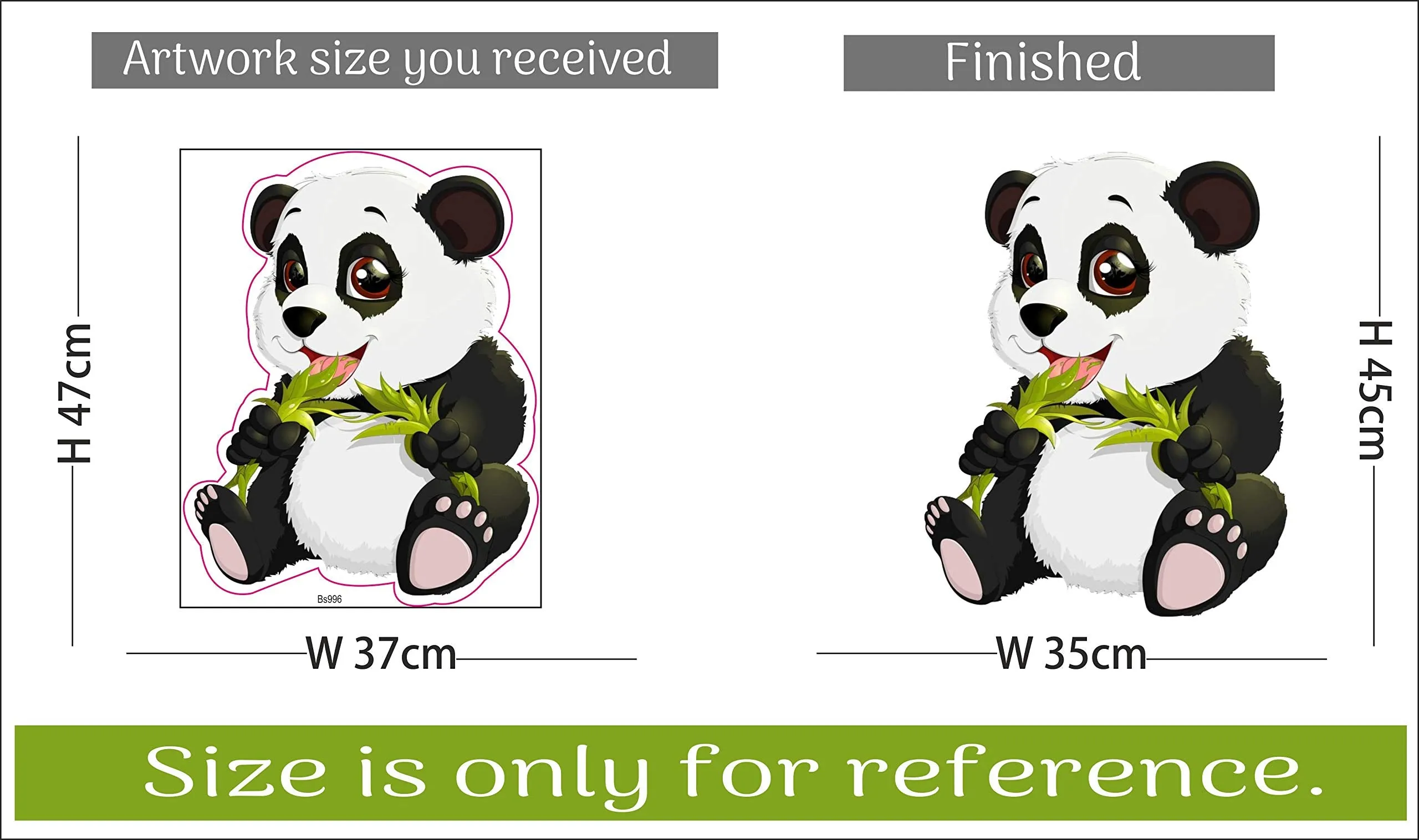 Sticker Hub Cute Panda Decorative Wall Sticker for Living Room, Bedroom, Office, Hall, Home Decor (PVC Vinyl, 45 X 35 cm, Multicolour) BS996
