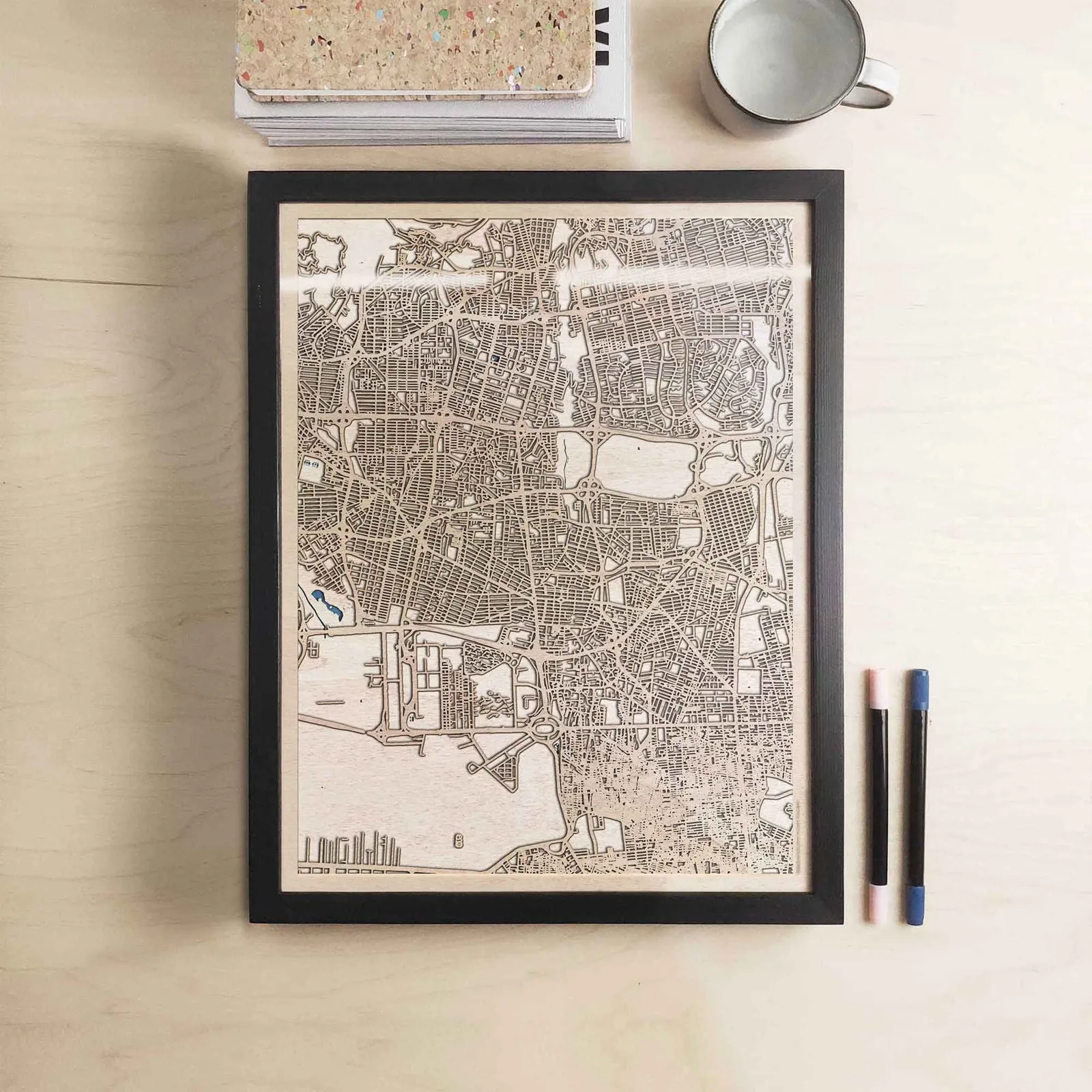 Teheran Wooden Map