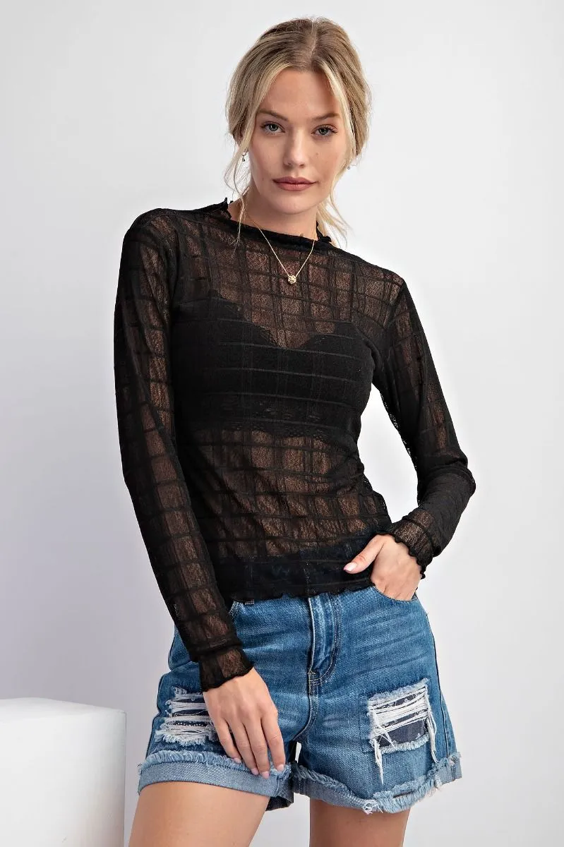 Textured Mesh Fitted Top (2 Options)