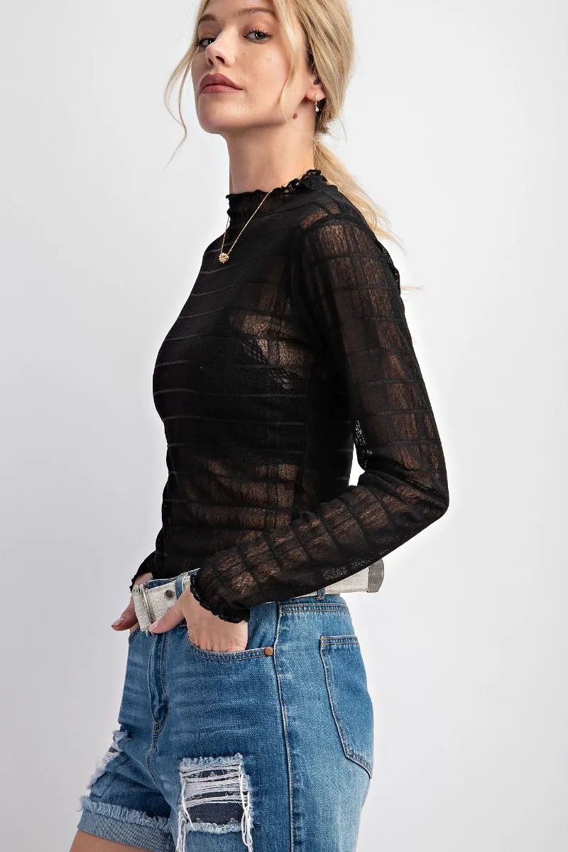 Textured Mesh Fitted Top (2 Options)