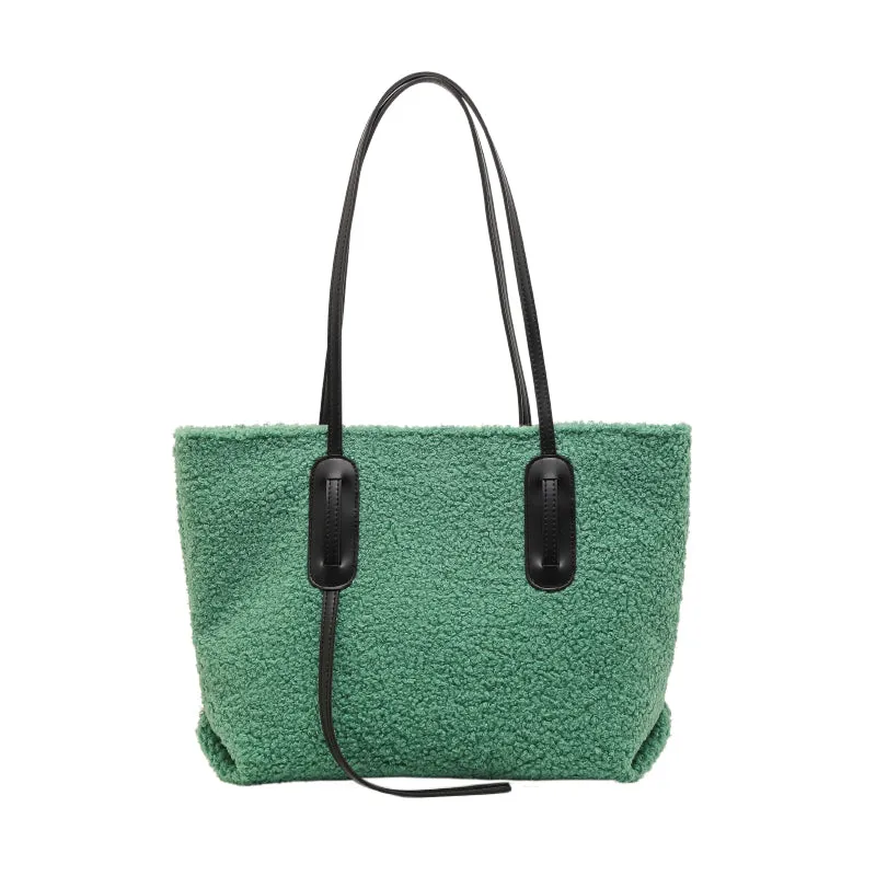 Top Handle Plush Tote Bag