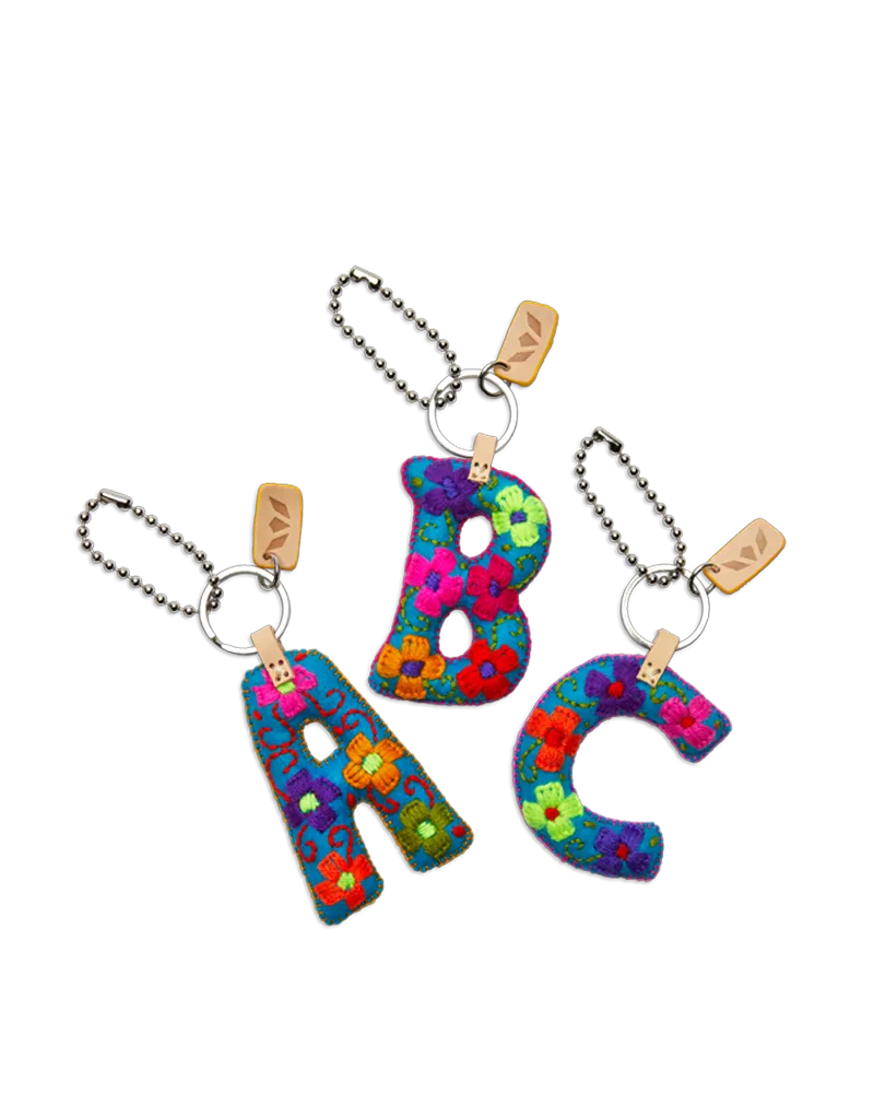 Turquoise Felt Alphabet Charms