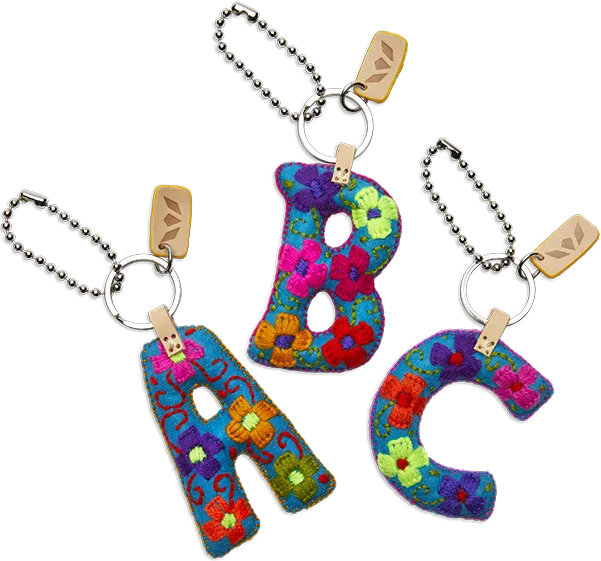 Turquoise Felt Alphabet Charms