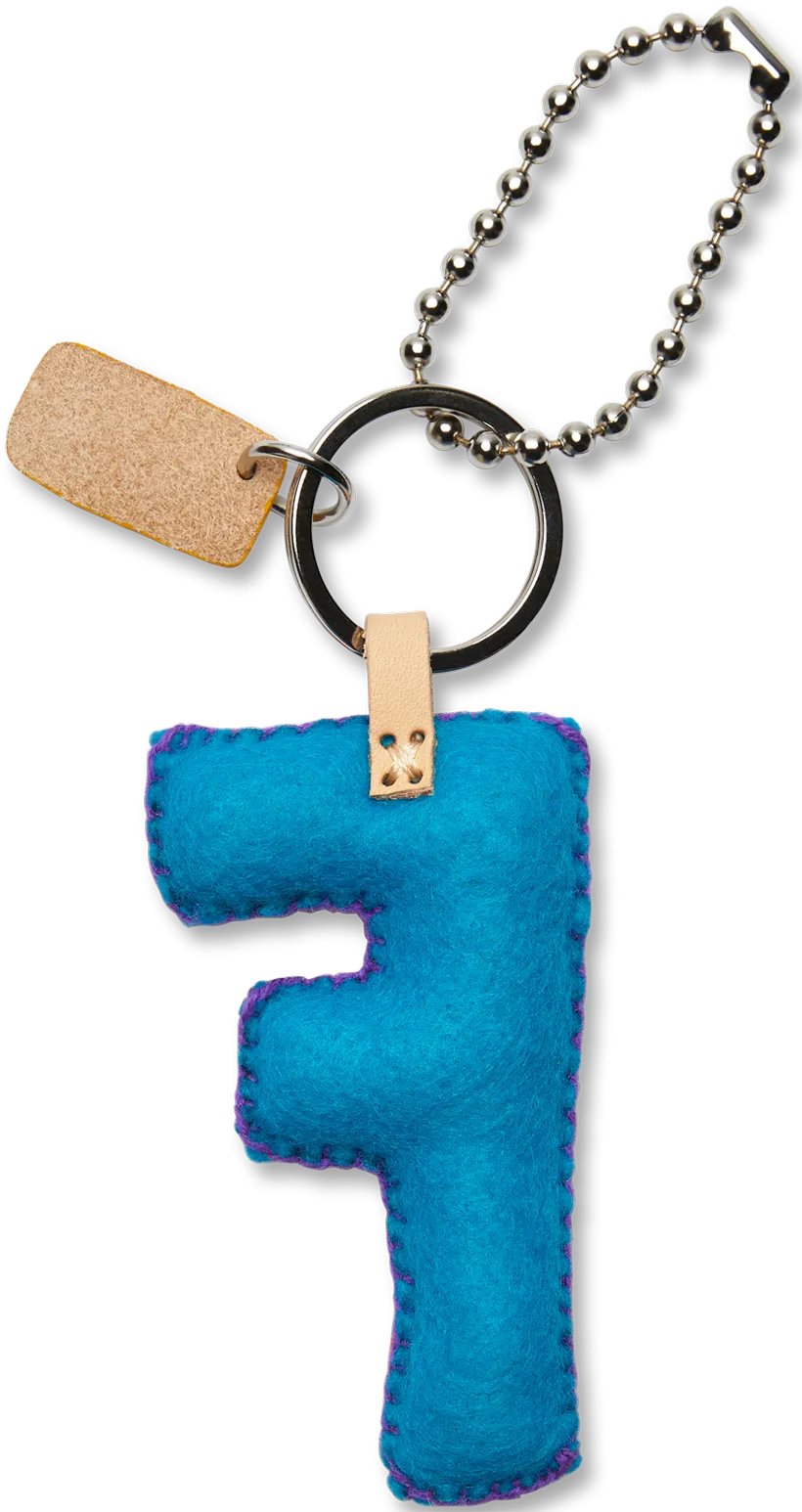 Turquoise Felt Alphabet Charms