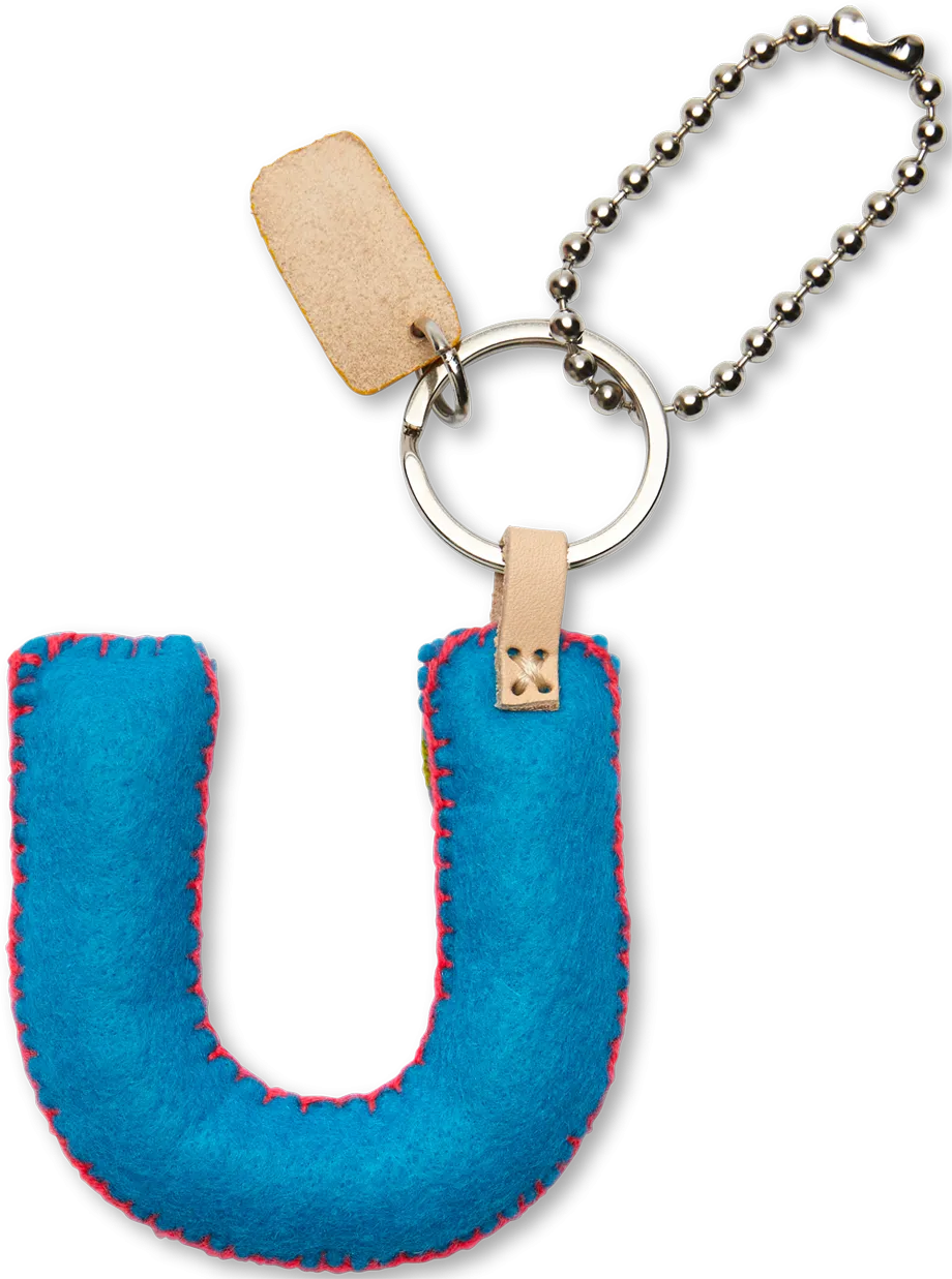 Turquoise Felt Alphabet Charms