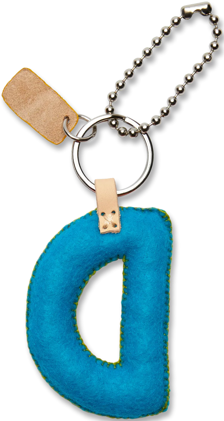 Turquoise Felt Alphabet Charms