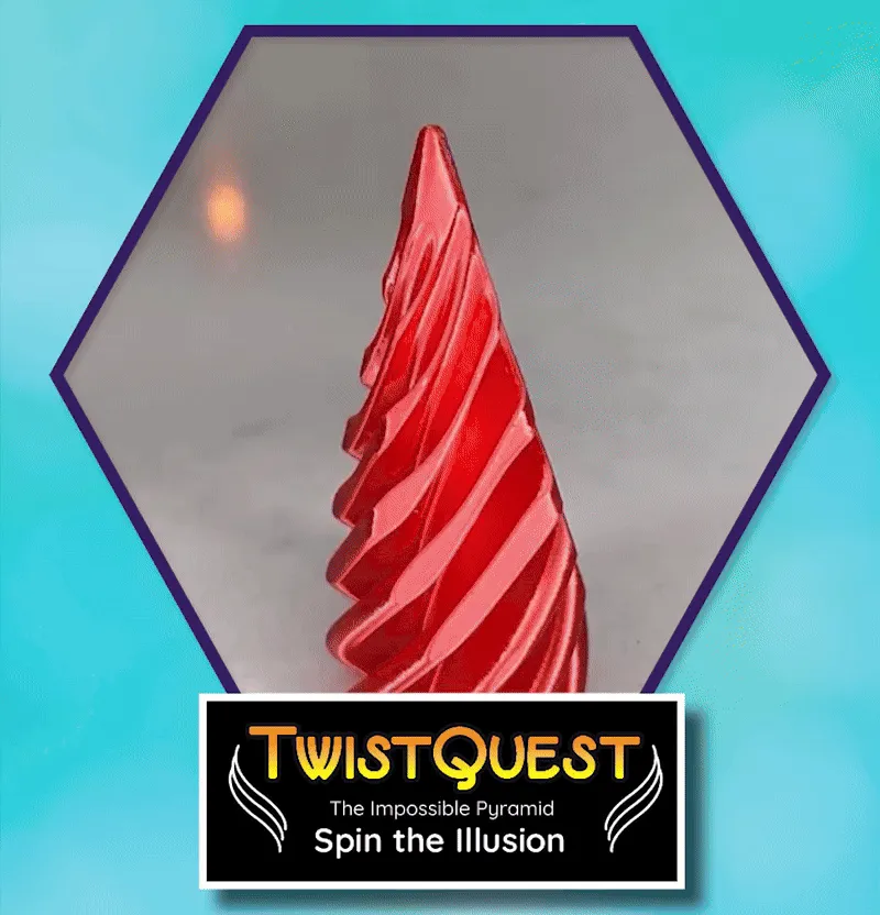 Twist Quest: 3D Printed Fidget Spiral Cone Toy (Black & Red)