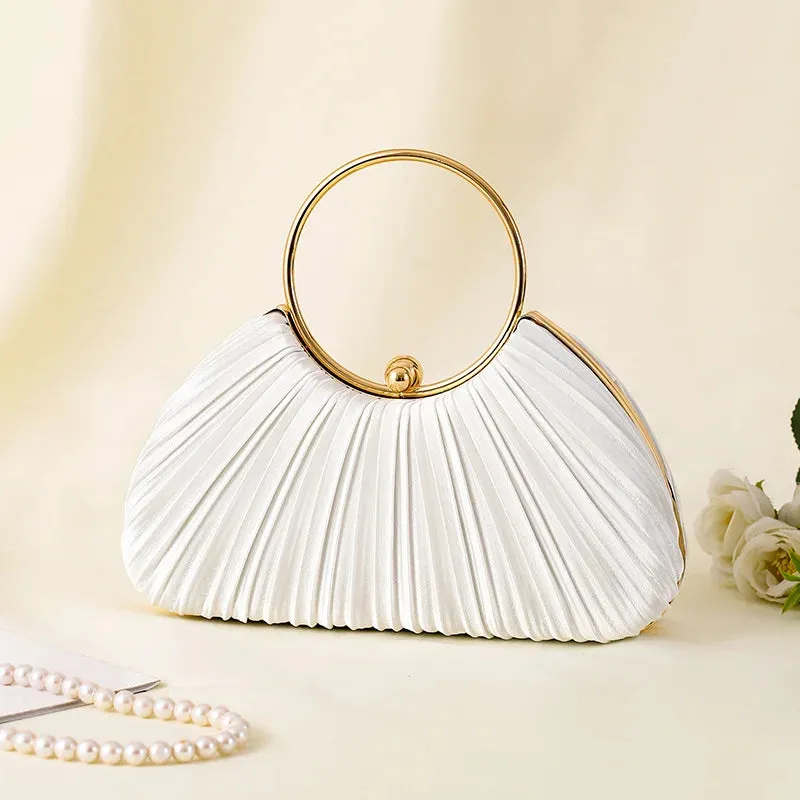 Vintage Pleated Evening Clutch Bag