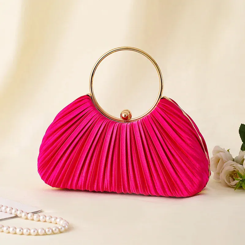 Vintage Pleated Evening Clutch Bag