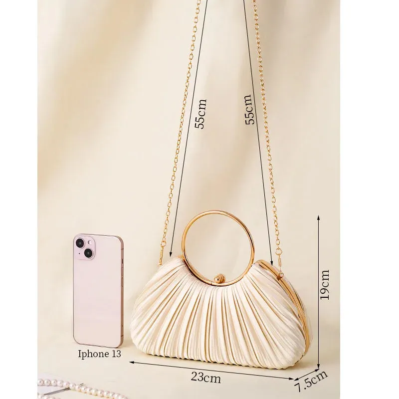 Vintage Pleated Evening Clutch Bag